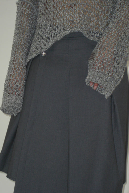 【RESTOCK】SPIRAL BUTTON ASYMMETRY WRAP SKIRT *Last1